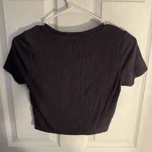 Garage Charcoal Gray Ribbed Baby Tee thumbnail 2