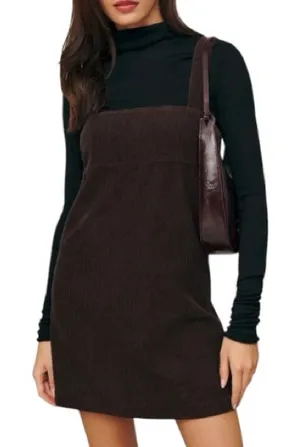 Reformation Jeans NWT Women’s Size 6 Espresso Brown Iria Corduroy Mini Dress thumbnail 1