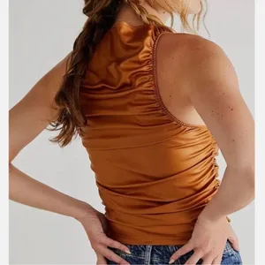 Free People NEW Ride Along Ruched Cowgirl Tank Festival Boho Top Size L thumbnail 3