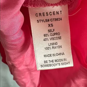 Crescent Womens Tank Top Pink Asymmetrical Ruched Satin Camisole XS thumbnail 5