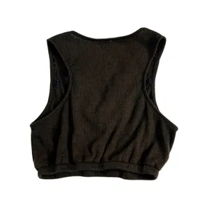 POL Embroidered Floral Cropped Vest Size Small Brown Black Boho Y2K thumbnail 3