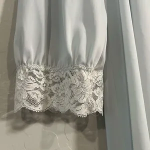 Vintage Shadowline Baby Blue Lace Trim Nylon Robe Small Long Grannycore Lingerie thumbnail 4