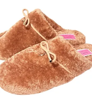 Kate Spade Women’s Shearling Faux Fur Lucy Slipper Light Fawn Size 9 thumbnail 1