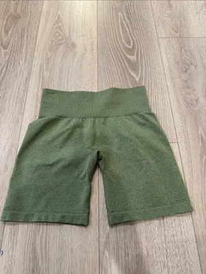 NVGTN Khaki Green Biker Bike High Waist Shorts XS thumbnail 2
