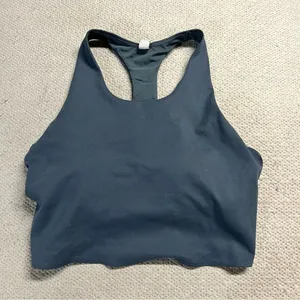 Uniqlo Navy Blue Racerback Cropped Bra Tank Top Size Small EUC thumbnail 1