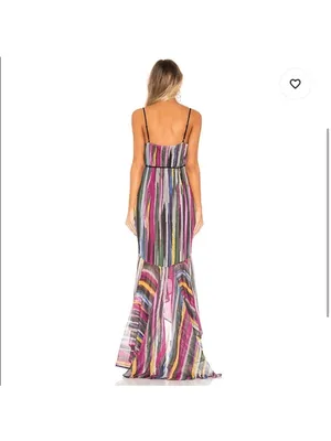 MICHAEL COSTELLO x REVOLVE Atienne High Low Maxi Dress w/ Train in Multi Size XS thumbnail 3