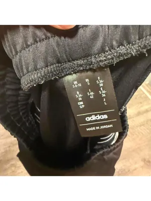 Adidas black track pants with white stripes sportswear thumbnail 3