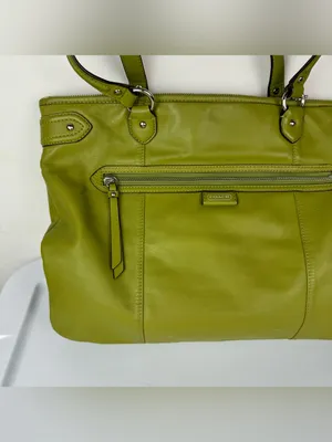 Coach Daisy Emma Green Leather Shoulder Bag Tote thumbnail 2
