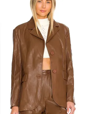 SNDYS Lennox faux leather jacket brown 8 thumbnail 1