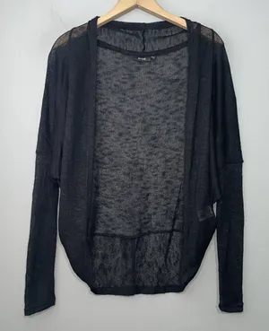 Sheer Lightweight Shrug Size Small Black Cardigan Dark Fairy Emo Indie Sleaze thumbnail 1