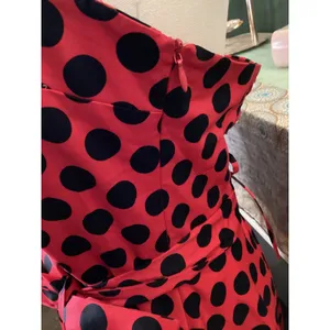 Topdress Red Black Polka Dot Halter Rockabilly Swing Dress Medium thumbnail 3