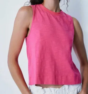 MELISSA NEPTON Nayeli Bow Tie Tank hot pink size small NWT thumbnail 1