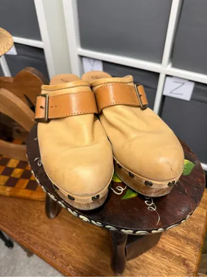 Free People Culver City Clog Leather Tan Clog Mules with Buckle thumbnail 2