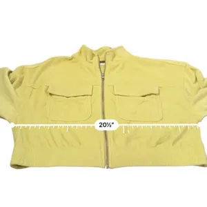 Aerie‎ Neon Green Yellow Corduroy Full Zip Long Sleeve Bomber Jacket Sz M NEW thumbnail 6