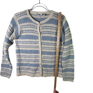 Paul Harris Design Ramie Cotton‎ Crochet Cardigan Womens Small Blue Cottagecore thumbnail 6