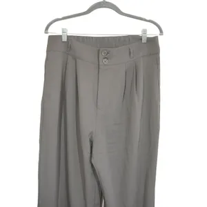 Halara Size Large Pants High Rise Waisted Wide Leg Pleated Trousers Taupe Gray thumbnail 2