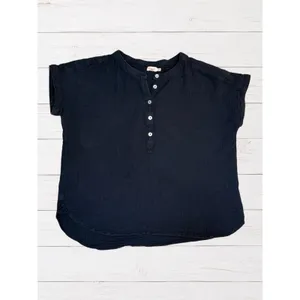 Faherty Desmond Dream Cotton Gauze Top Navy XS Organic Cotton Minimalist thumbnail 2