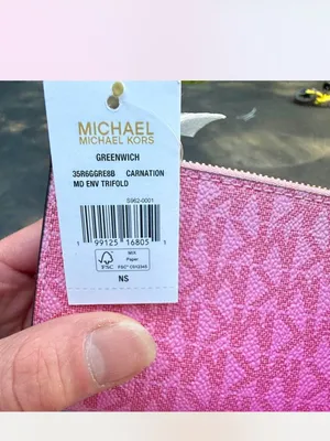 NWOT Michael Kors Pink and White Monogram Wallet thumbnail 4