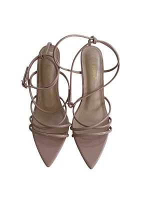 CAPE ROBBIN Nude Patent Strappy Sandals Heels Size 9 thumbnail 5