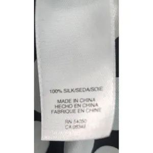 Nine West Black White Polka Dot Silk Blouse Top Women's Size‎ L thumbnail 5