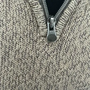 Columbia Tan Quarter Zip Jacket w/ Cable Knit Details thumbnail 4