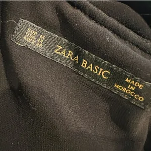 Zara Black Chiffon Top Sz M Sleeveless Ruffle Loose thumbnail 7