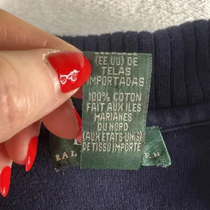 Lauren Ralph Lauren Medium M 1/4 Button Cotton Sweater Navy Blue LRL Women's thumbnail 7