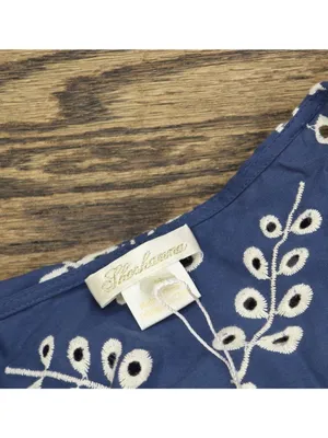 Shoshanna Embroidered Chambray Cover-Up Maxi Dress Chambray Blue / White M thumbnail 3