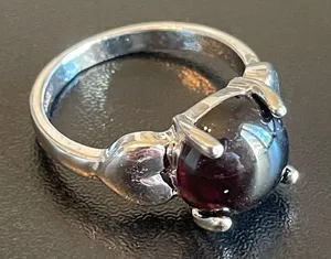 Black agate S925 silver ring size 7.75 thumbnail 9