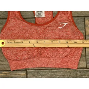 Gymshark Vital Seamless Sports Bra Red Marl Racerback‎ XSmall Gym Yoga Support thumbnail 4
