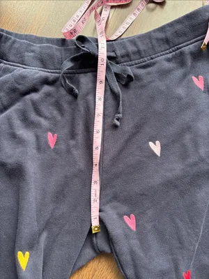 Lou & Grey w/ LOFT Colorful Heart Terry Sweatpants Jogger Pants Sz Med Valentine thumbnail 8
