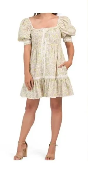 Love the Label Anthropologie floral mini dress size small thumbnail 1