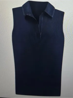 Chico's Navy Blue Denim Look Sleeveless Collared V-Neck Tunic Size 4 (20/22-XXL) thumbnail 8
