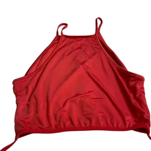 Lovers + Friends Red Halter Wrap Crop Top High Neck Strappy Size S RN132829‎ thumbnail 3