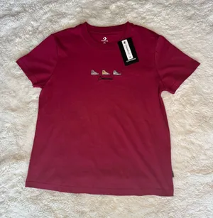 Converse Red Embroidered Graphic Tee | Size Small | NWT thumbnail 1