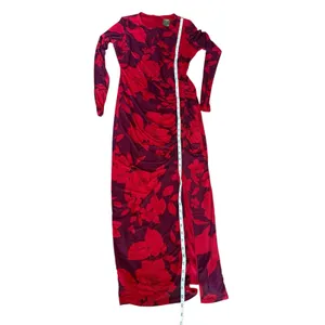 Taylor Women’s Purple/Red Long Sleeve Ruched Maxi Foral Dress, Size 4 thumbnail 13