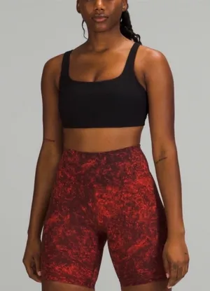 Lululemon Black Ribbed Train‎ Tank Top Sports Bra Size 8 thumbnail 1