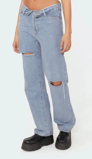 Edikted folded jeans thumbnail 2
