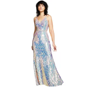 Say Yes To The Prom Back Iridescent Sequin Prom Dress Gown Pink / Multi 7 / 8 thumbnail 9