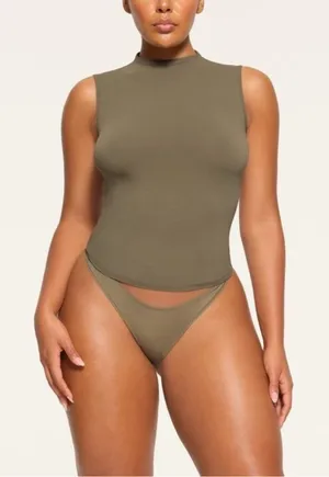 SKIMS G1 Kim Kardashian Women's 3X New Vintage Mock Neck Tank Top ShirtNWT thumbnail 1