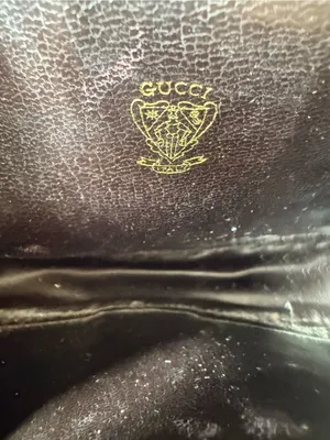 Vtg Gucci Clutch GG Supreme Monogram Cosmetic Pouch Gold Crest Logo Web Stripe thumbnail 4