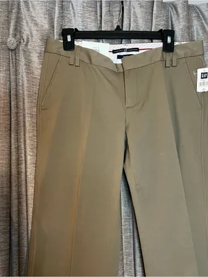 NWT Gap Khaki GapStretch Straight Dress Pants Classic Flat Front Trousers Size 8 thumbnail 4