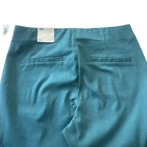 Old Navy Women's 14 Teal WOW Pants Canopy Slim Ankle Side Zip Stretch Cotton NEW thumbnail 8