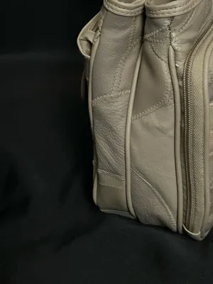 Neutral Patchwork Satchel Handbag Purse Taupe/Cream NWOT thumbnail 5