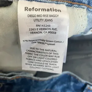 Reformation Diego Mid-Rise Baggy Utility Jeans 30 Cleary Anthropologie NEW thumbnail 7