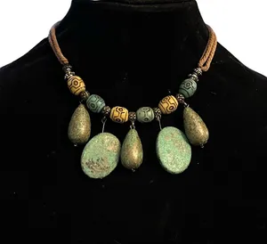 Turquoise dangle bead rope necklace Multiple thumbnail 1
