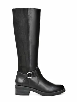 Lifestride Brighton Black Leather Knee-High Riding Boots in Black, Size 8, NEW thumbnail 2