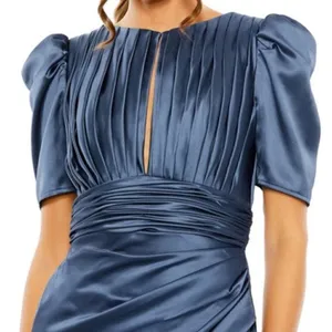 Mac Duggal 27014 PUFF SLEEVE PLEATED BODICE DRAPED GOWN 8 Runs Small thumbnail 6
