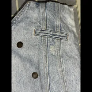 Revolve Retrofête Vivienne‎ Denim Distressed Preppy Designer Jacket SMALL thumbnail 3