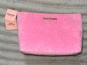 Juicy Couture Pink Travel Cosmetic Makeup Bag NWT thumbnail 1